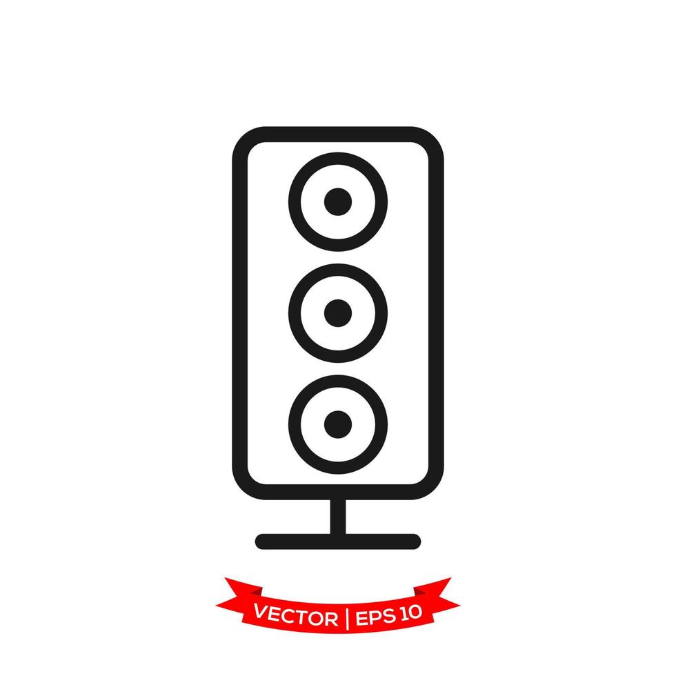 audio speaker illustration in trendy flat style vector