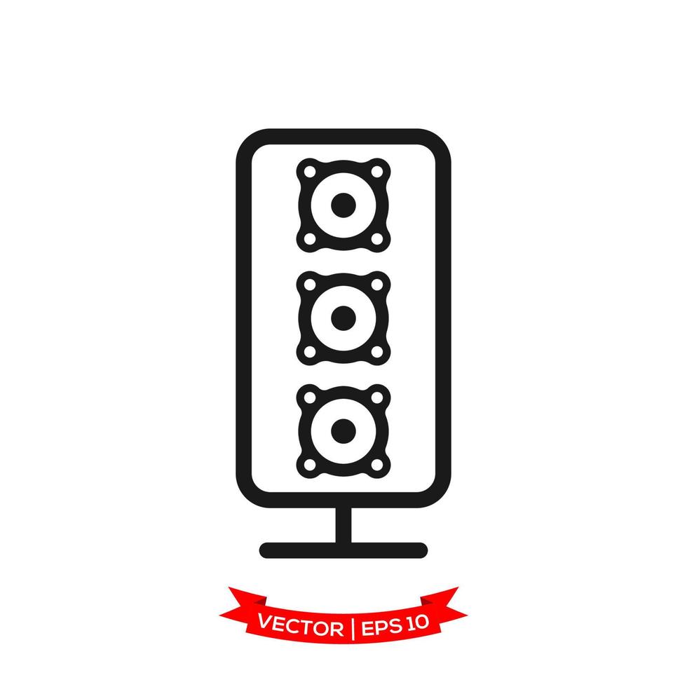 audio speaker illustration in trendy flat style vector