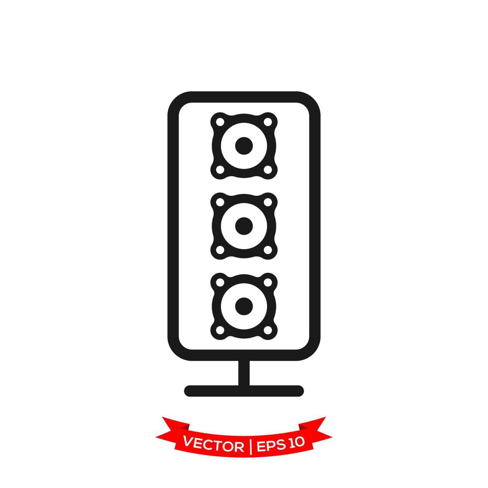 audio speaker illustration in trendy flat style vector