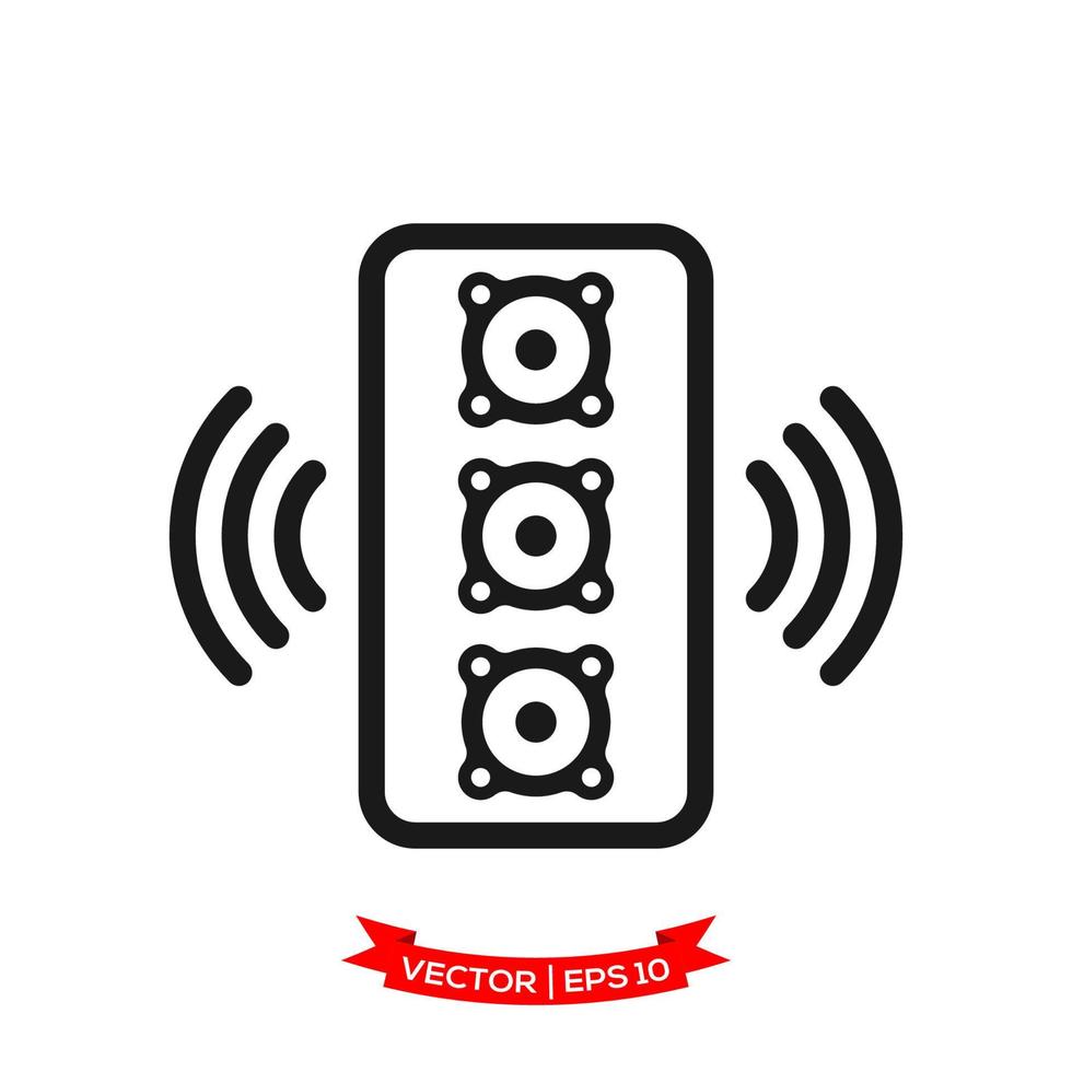 audio speaker illustration in trendy flat style vector