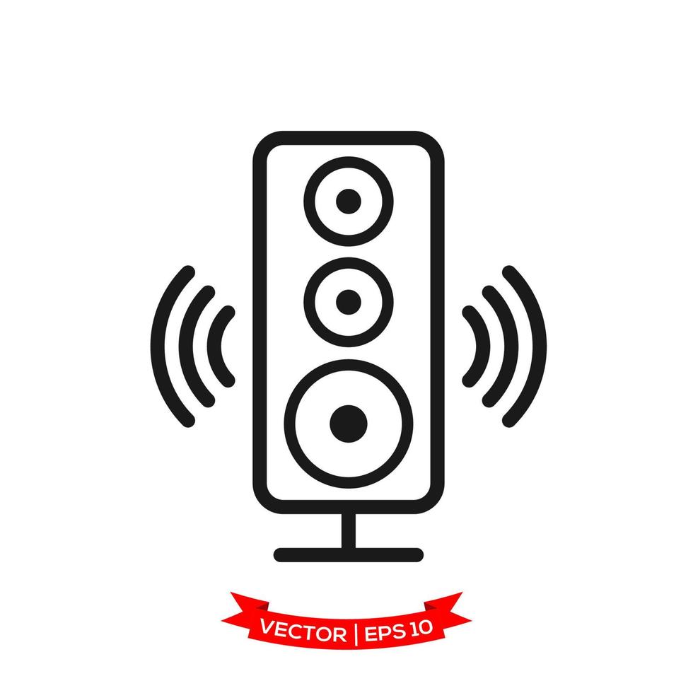 audio speaker illustration in trendy flat style vector