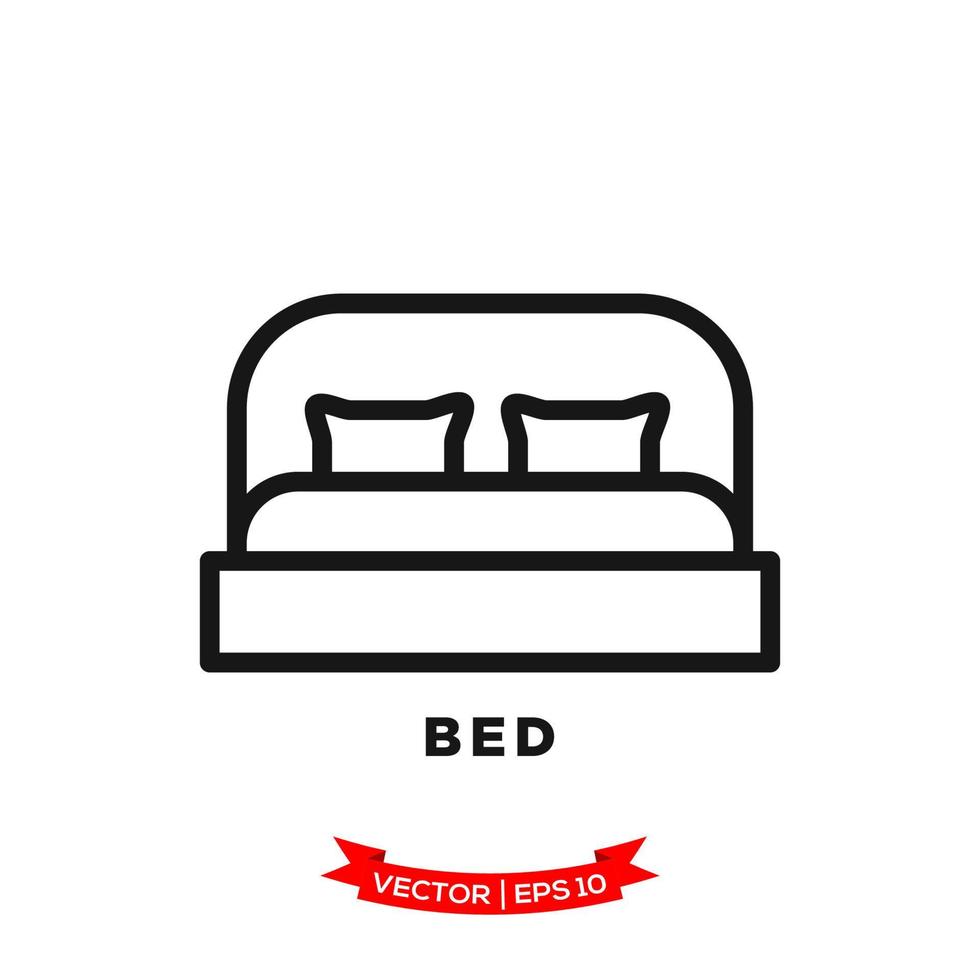 bedroom illustration,bed icon in trendy flat style vector