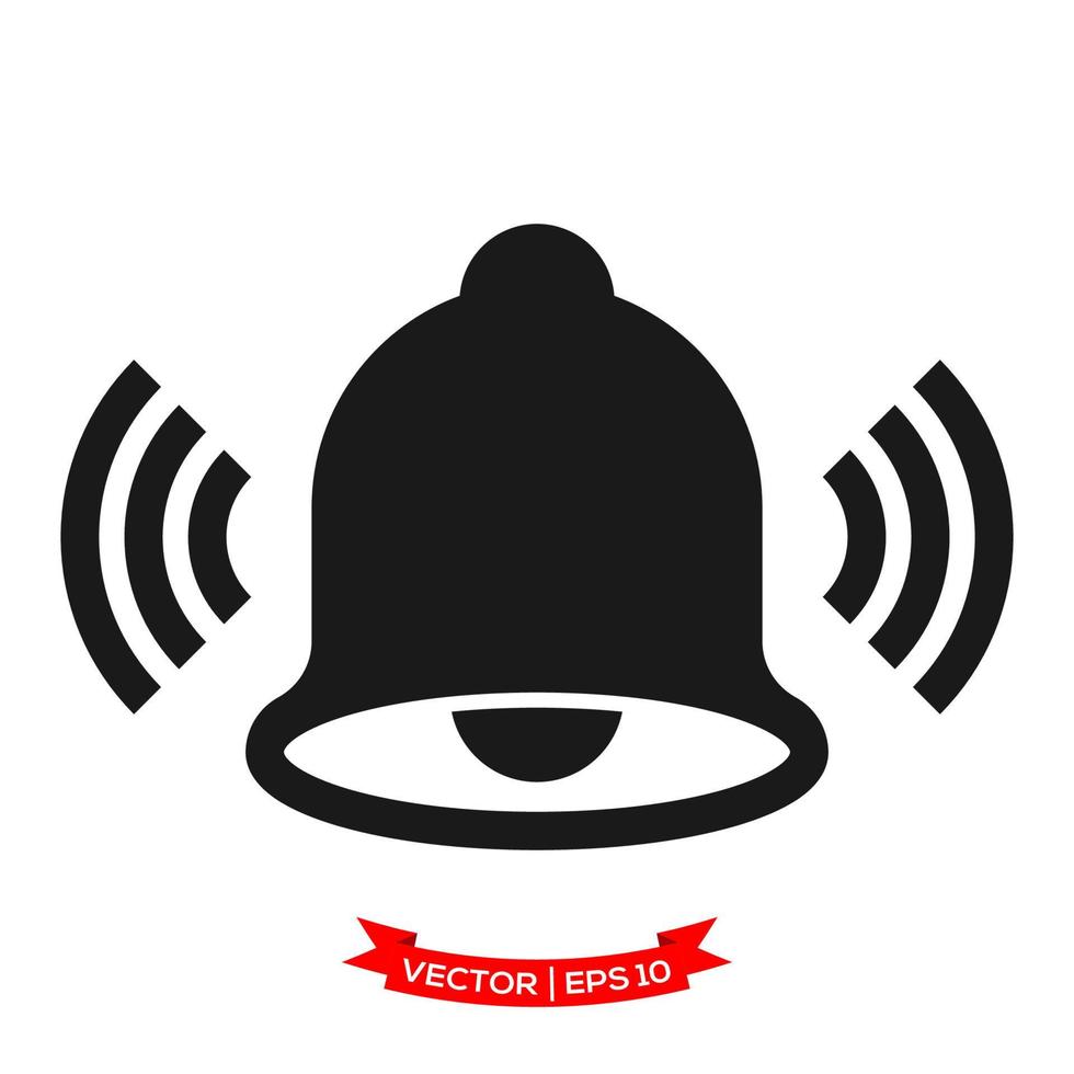 bell illustration in trendy flat style, bell icon vector