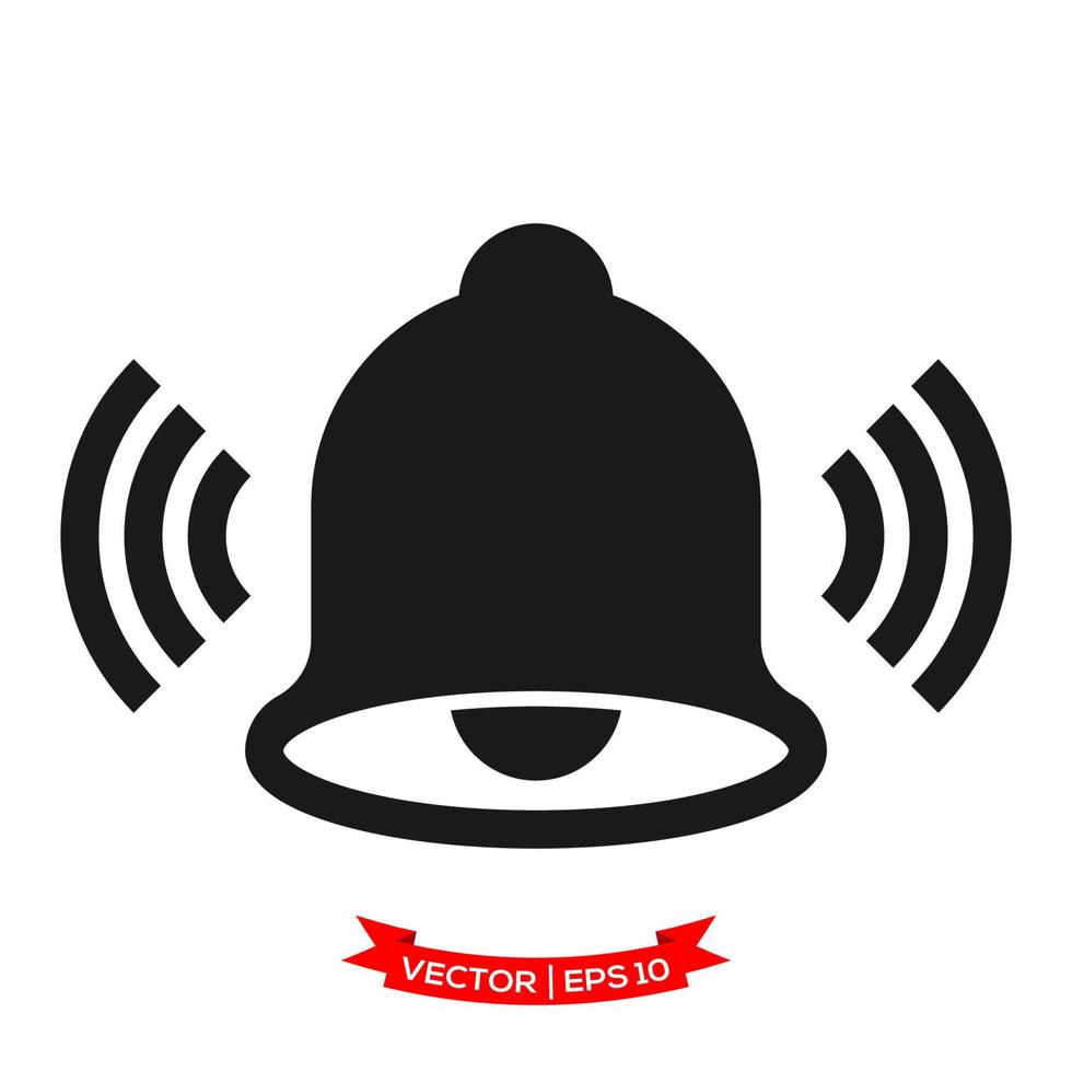 bell illustration in trendy flat style, bell icon vector