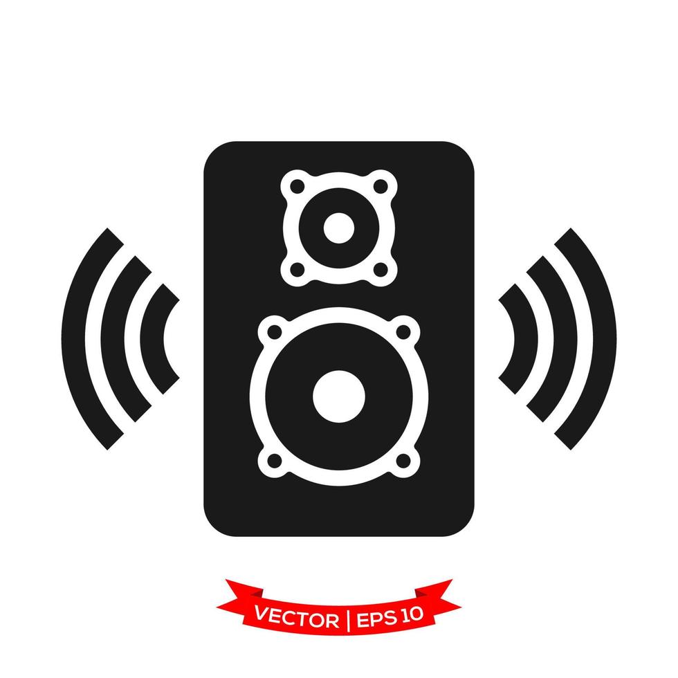 icono de altavoz de audio en diseño plano de moda vector