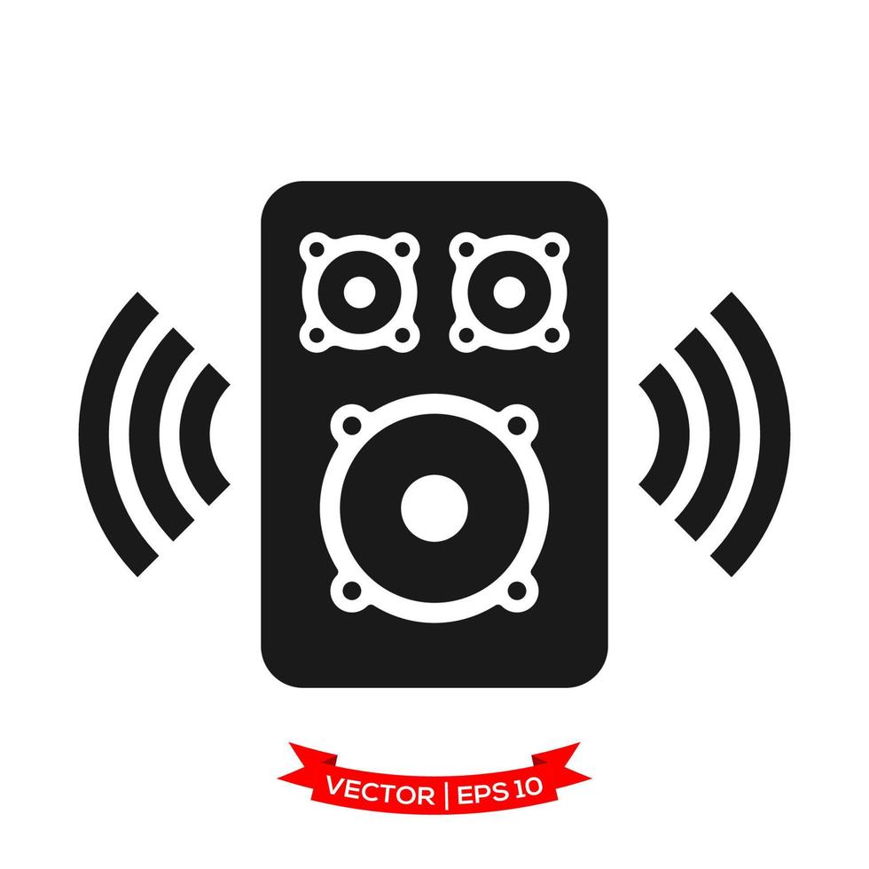 audio speaker illustration in trendy flat style vector