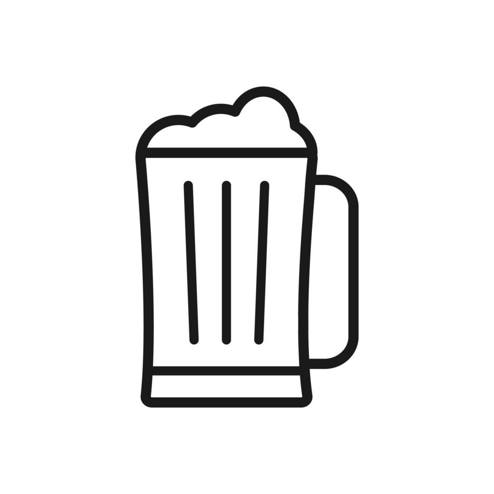 a glass of beer illustration in trendy fflat design vector