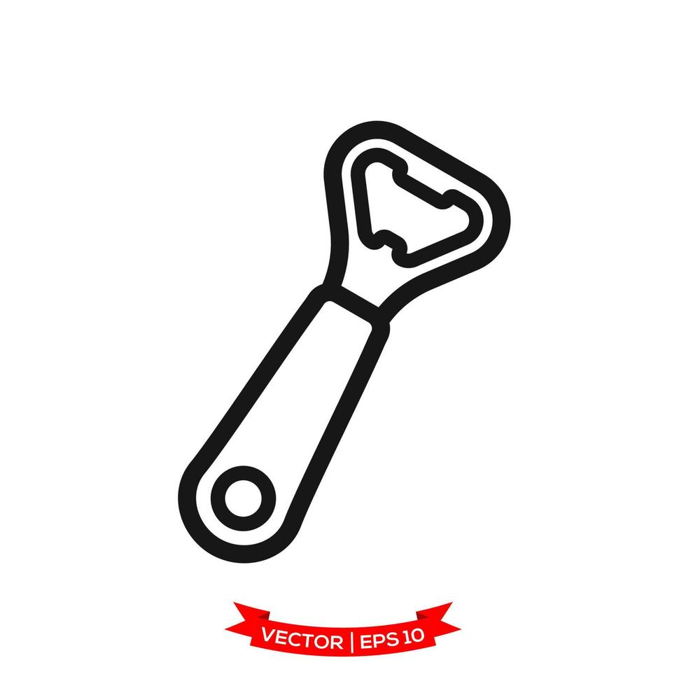 bottle opener illustration, speed opener icon in trendy flat style vector