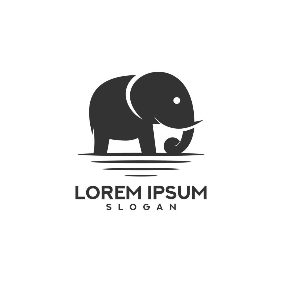 Ilustración de vector de plantilla de logotipo de elefante