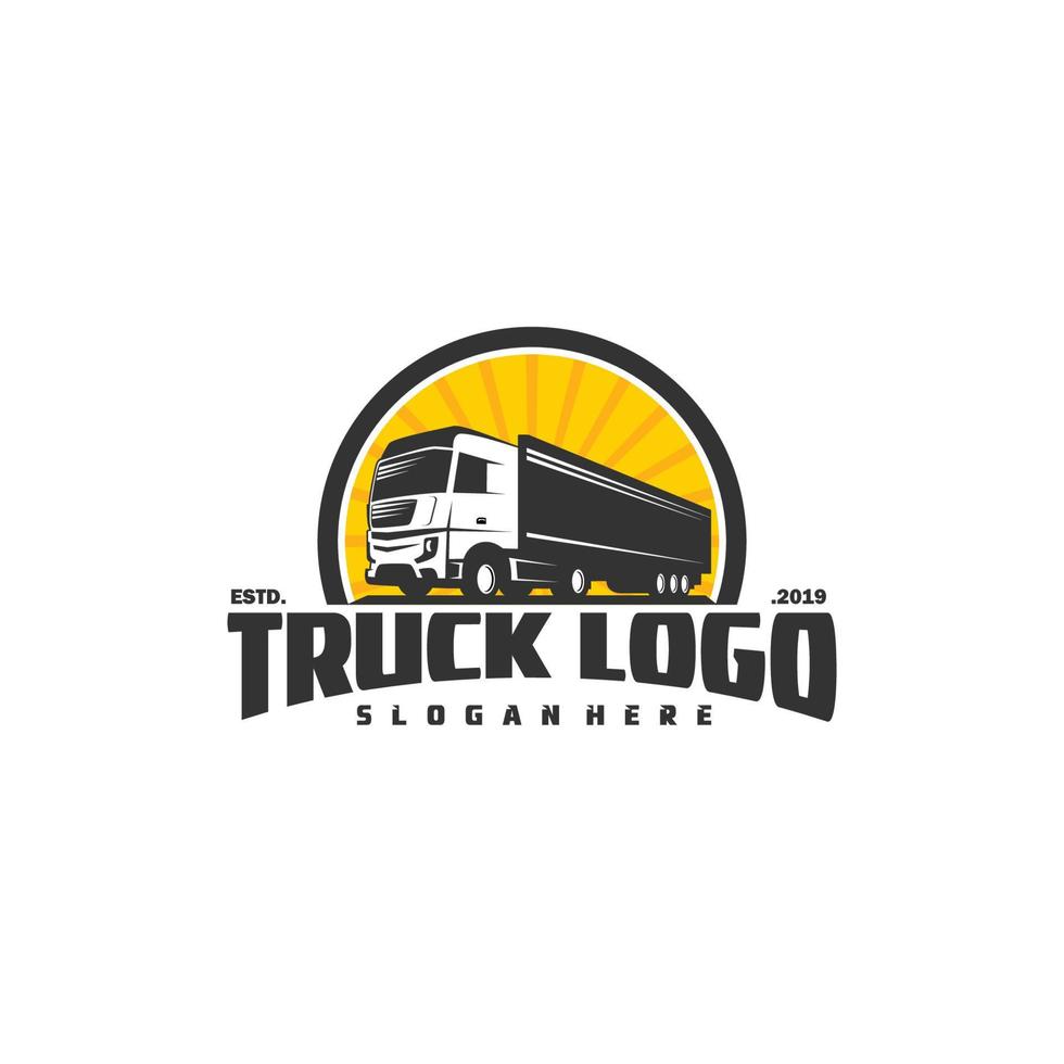 Truck silhouette abstract logo template vector illustration