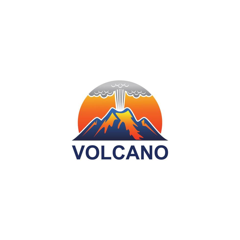 logotipo de la montaña del volcán. ilustración simple del logotipo del vector de la montaña del volcán