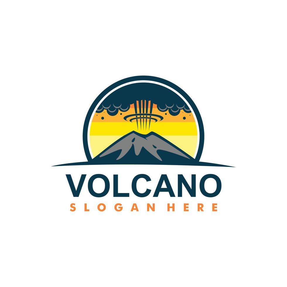 Volcano mountain logo. Simple illustration of volcano mountain vector logo