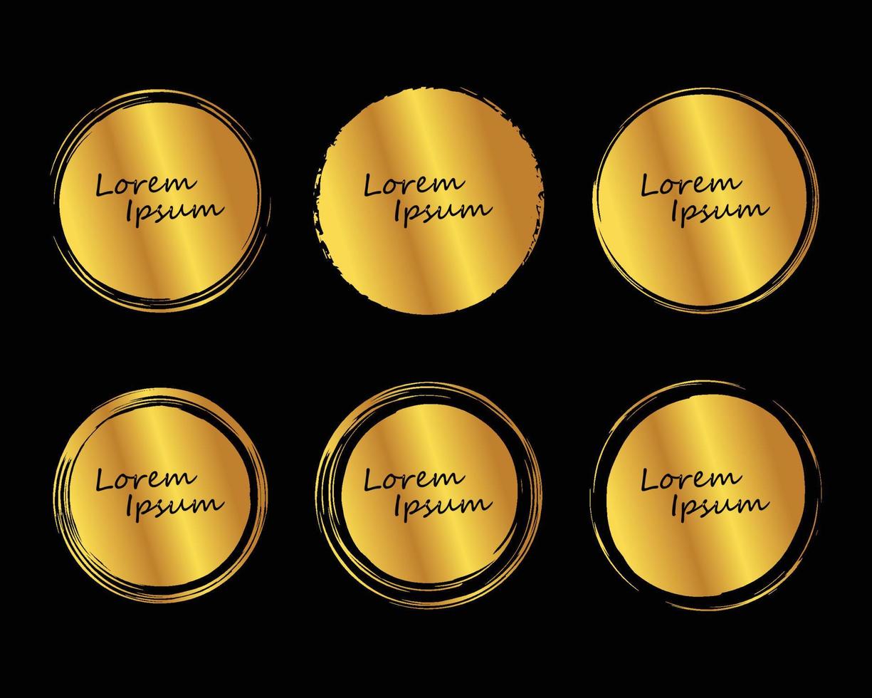 Set of Hand Drawn Circles Gold design elements vector template