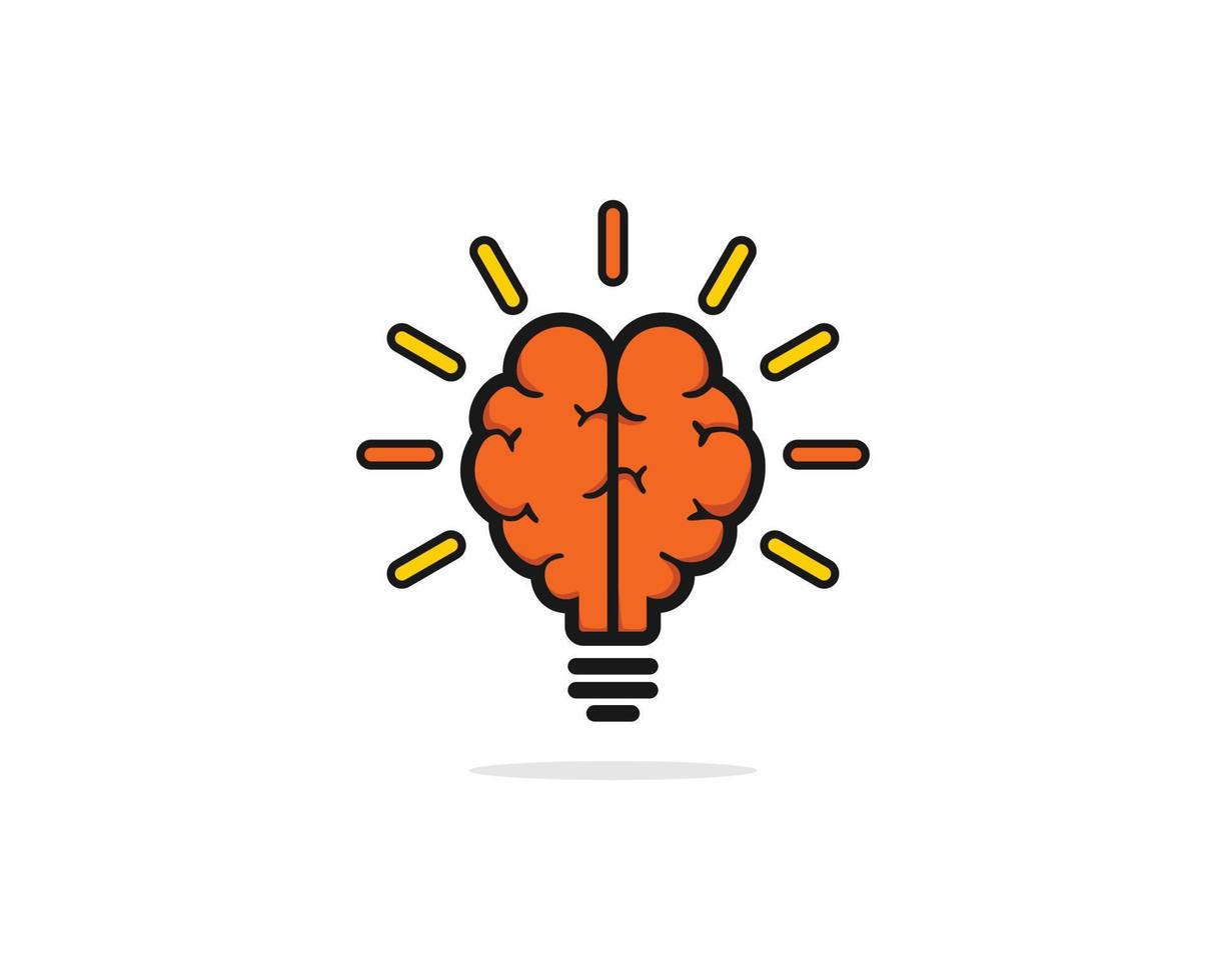 Light brain icon template vector