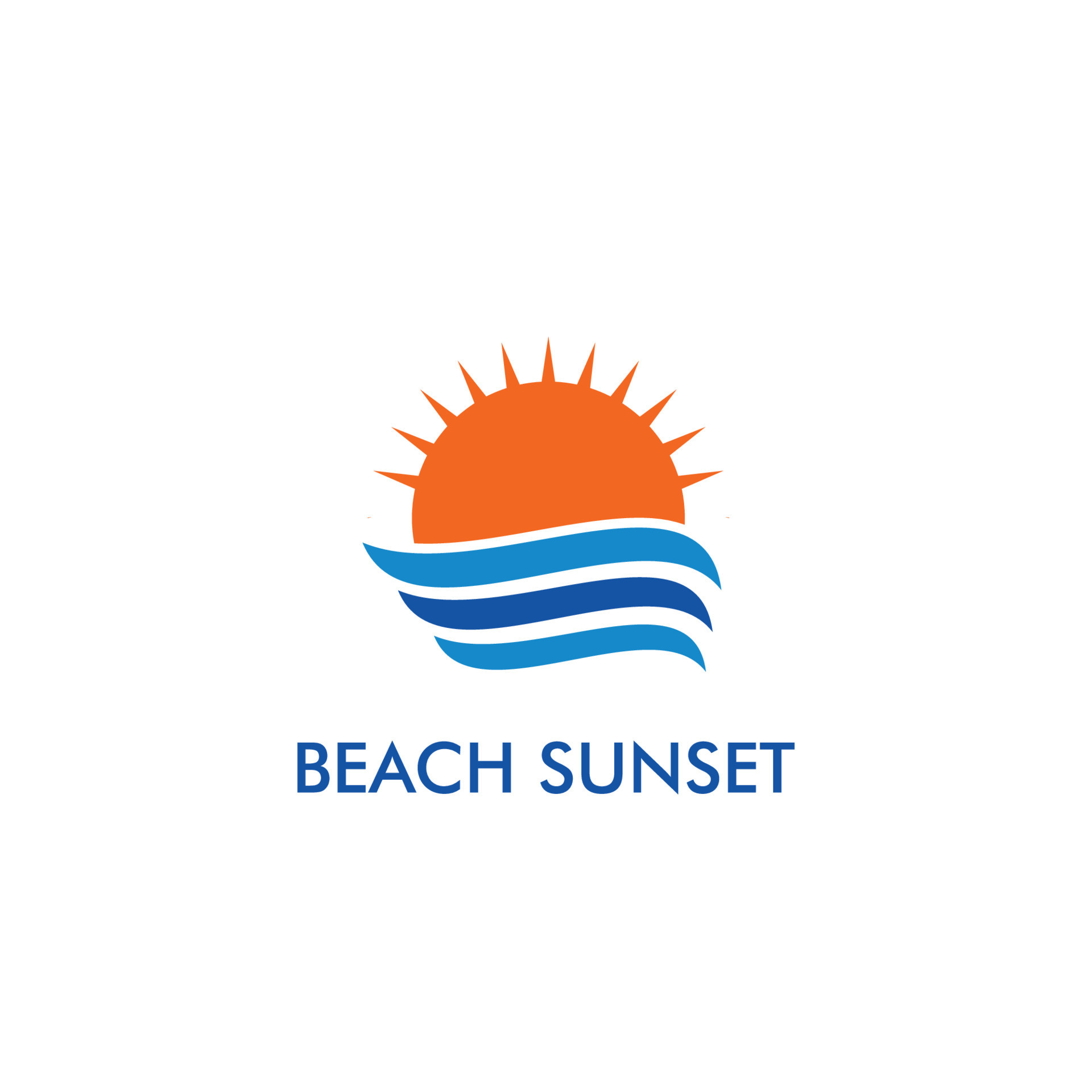 Beach, Sea, Sunset, Sunrise, logo design Vector illustration 10235688 ...