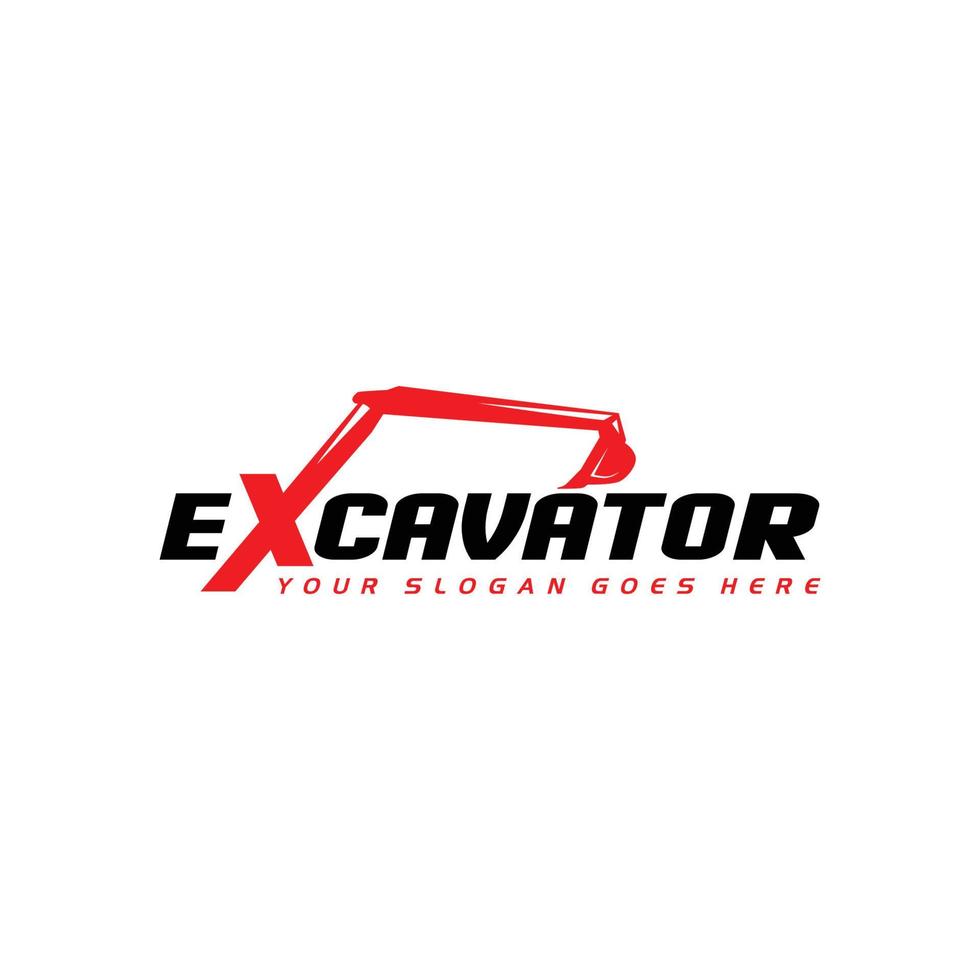 plantilla de logotipo de excavadora, equipo pesado para logotipo de construcción vector