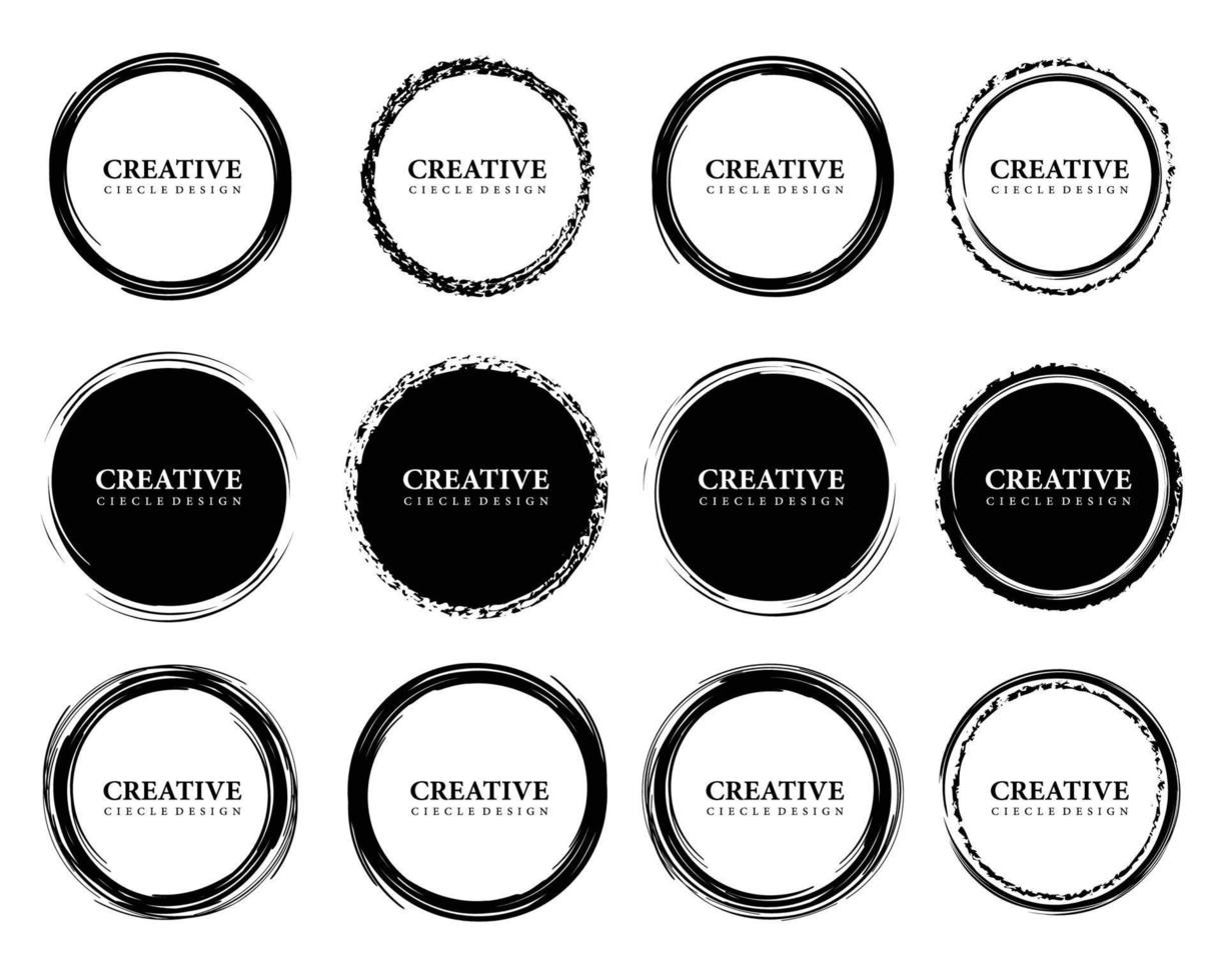 Set of Hand Drawn Circles, design elements vector template