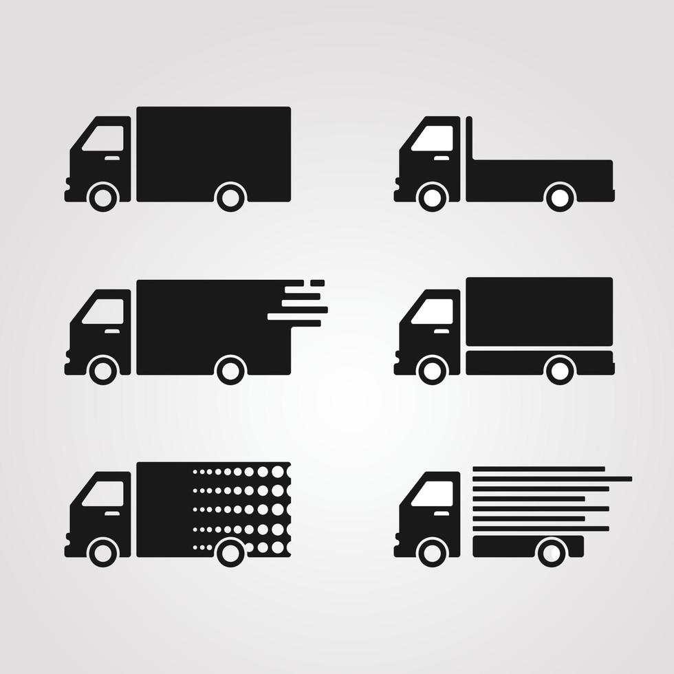icono camión silueta símbolo logotipo plantilla vector