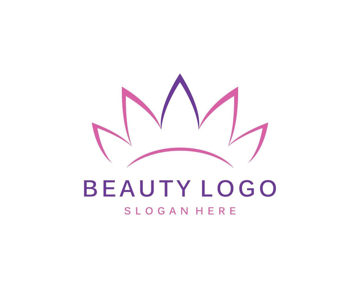 logotipo de flor de loto. plantilla de diseño vectorial de iconos de loto sobre fondo oscuro y rosa en estilo plano y de contorno con efecto dorado para eco, belleza, spa, yoga, empresas médicas. vector