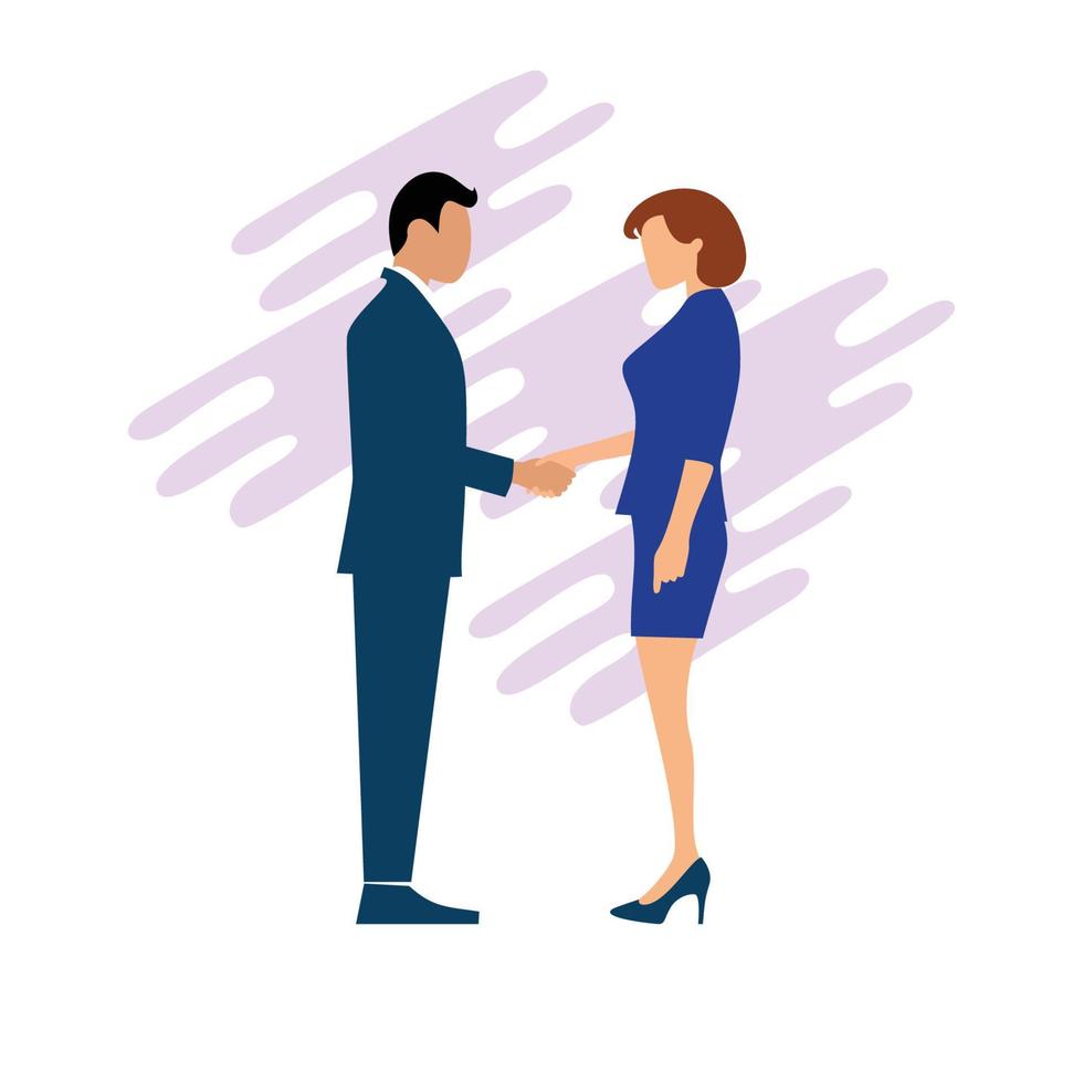 Shaking hands of business partners illustration. Template for banner or infographics. Vector illustration.