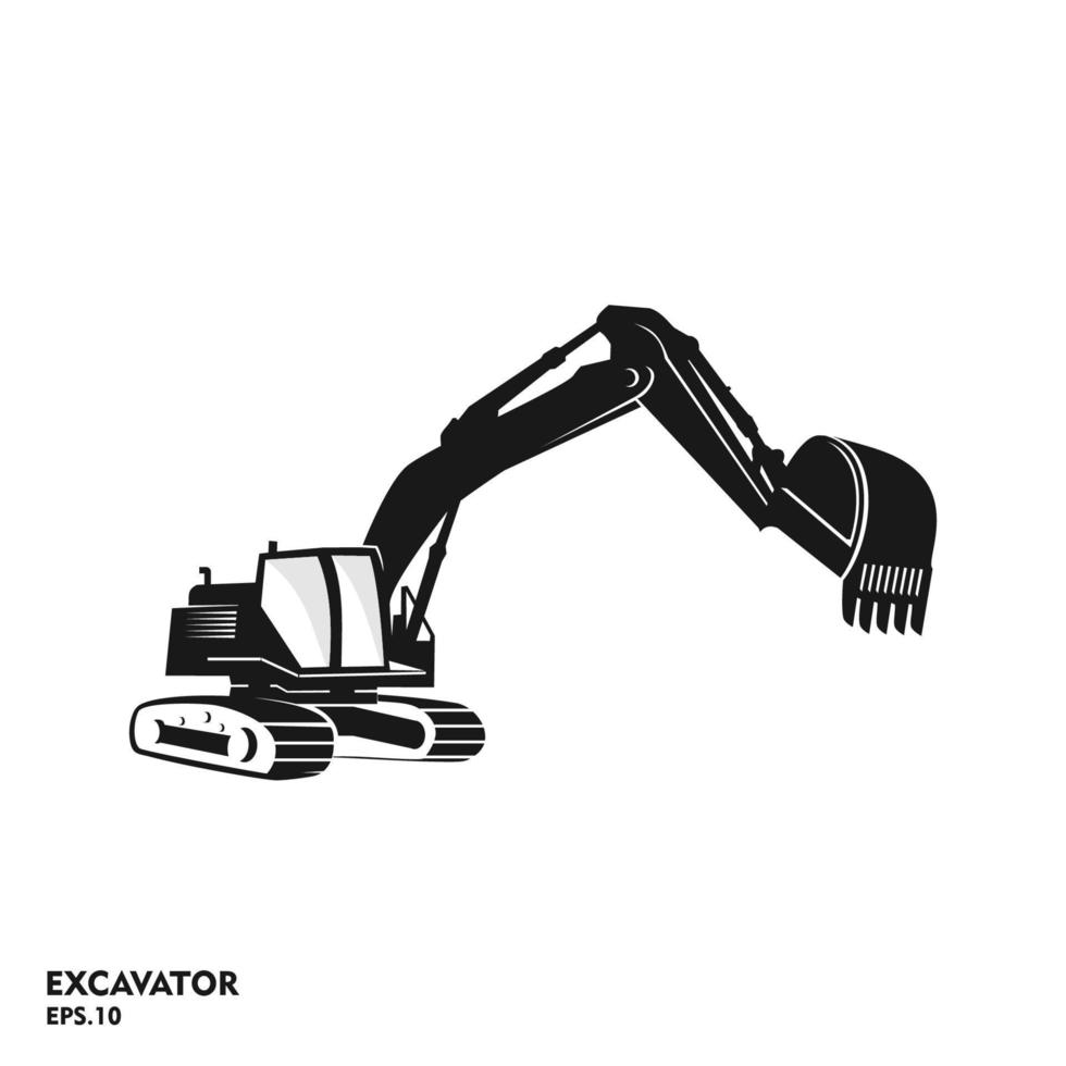 Excavator logo template, heavy equipment for construction logo vector