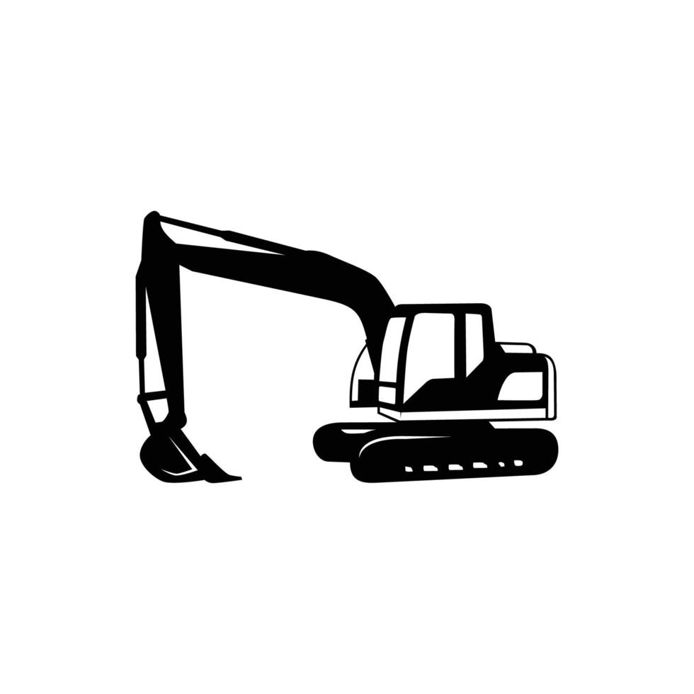 plantilla de logotipo de excavadora, equipo pesado para logotipo de construcción vector