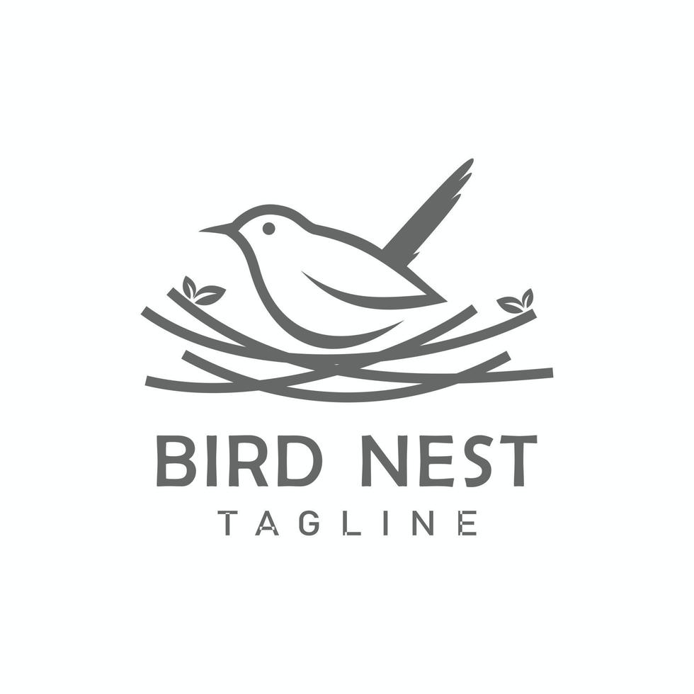 Bird Nest logo design template vector illustration