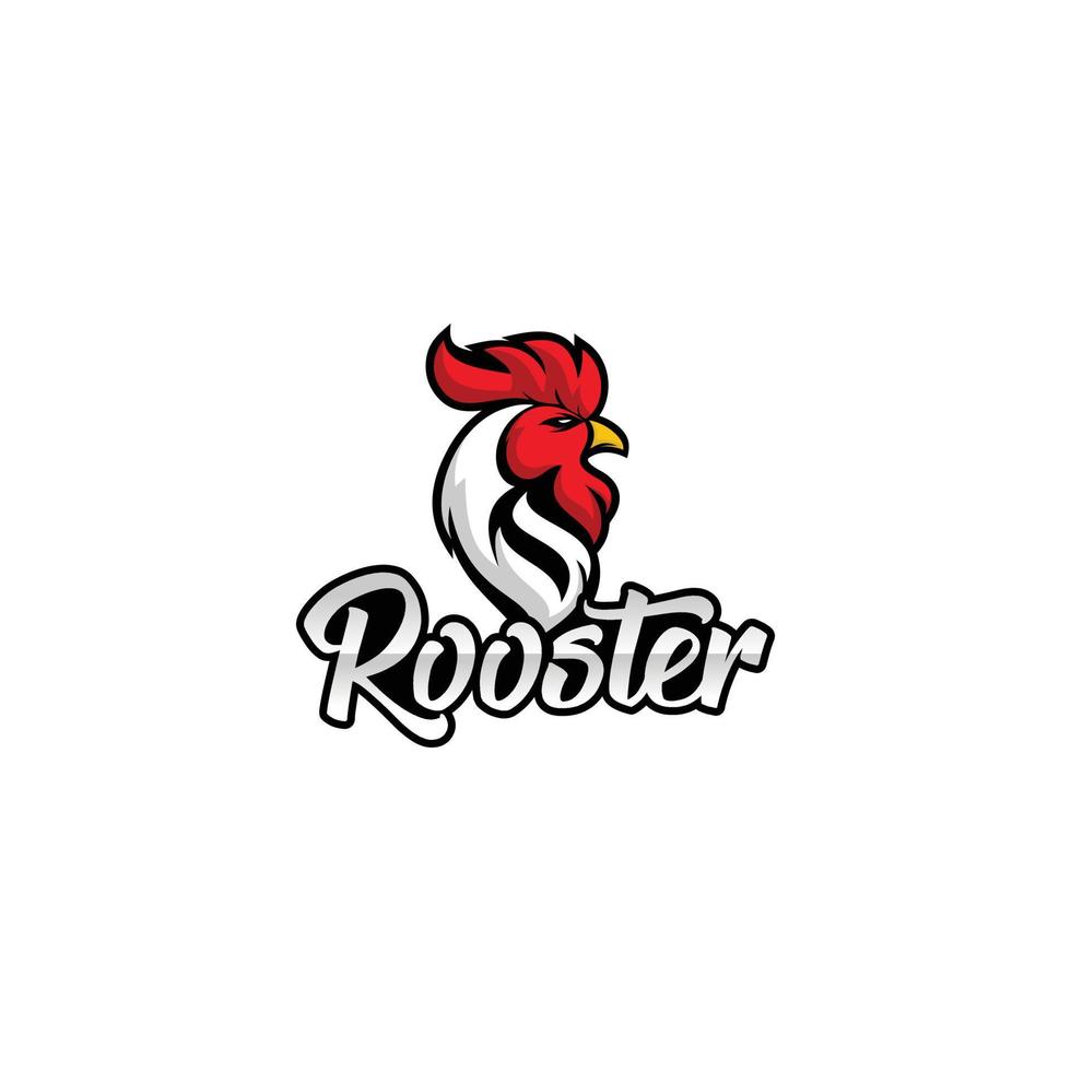 Rooster Logo Designs Template Illustration, Chicken Head Logo Design vector