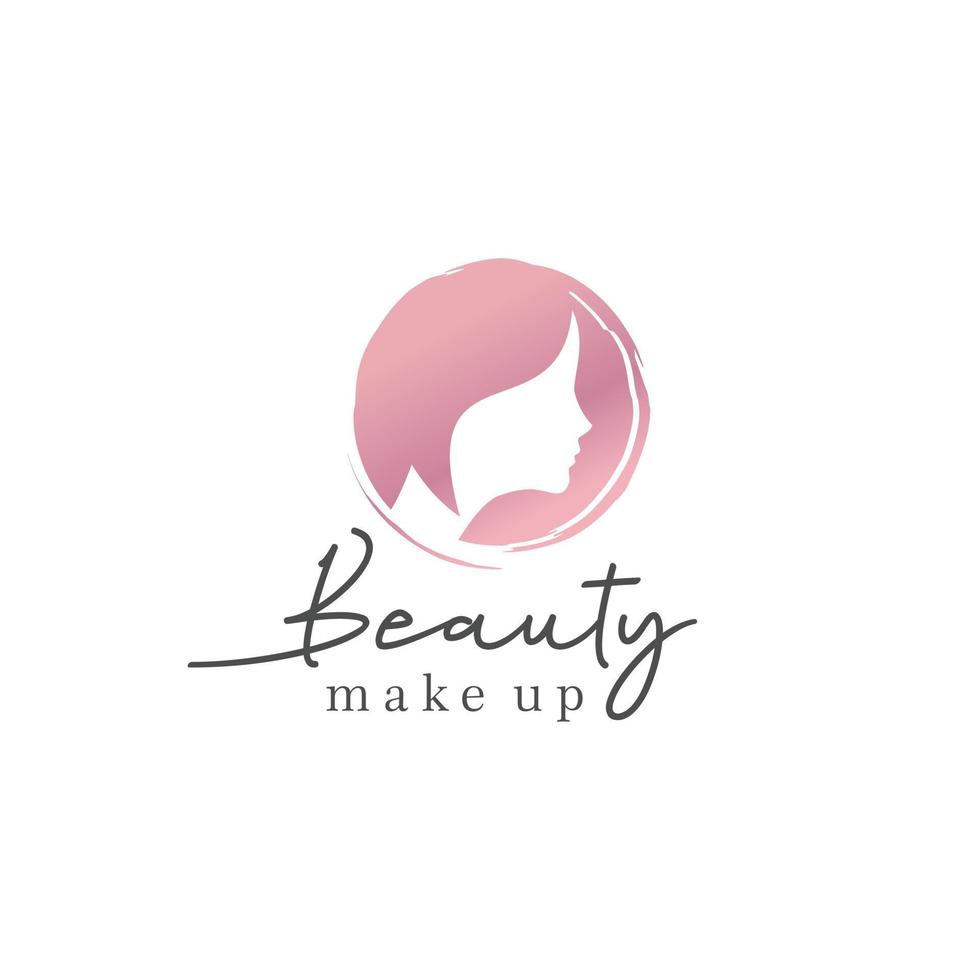 logotipo de moda de mujer de belleza vector