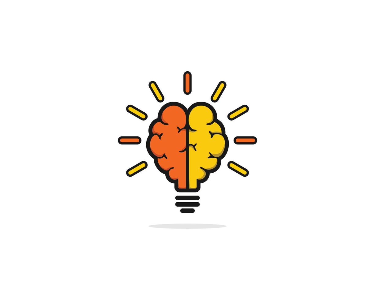 Light brain icon template vector