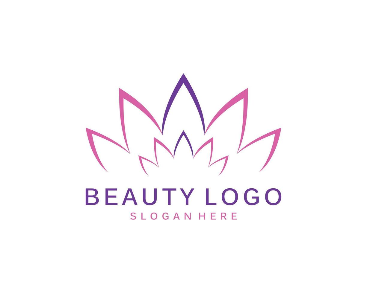 logotipo de flor de loto. plantilla de diseño vectorial de iconos de loto sobre fondo oscuro y rosa en estilo plano y de contorno con efecto dorado para eco, belleza, spa, yoga, empresas médicas. vector