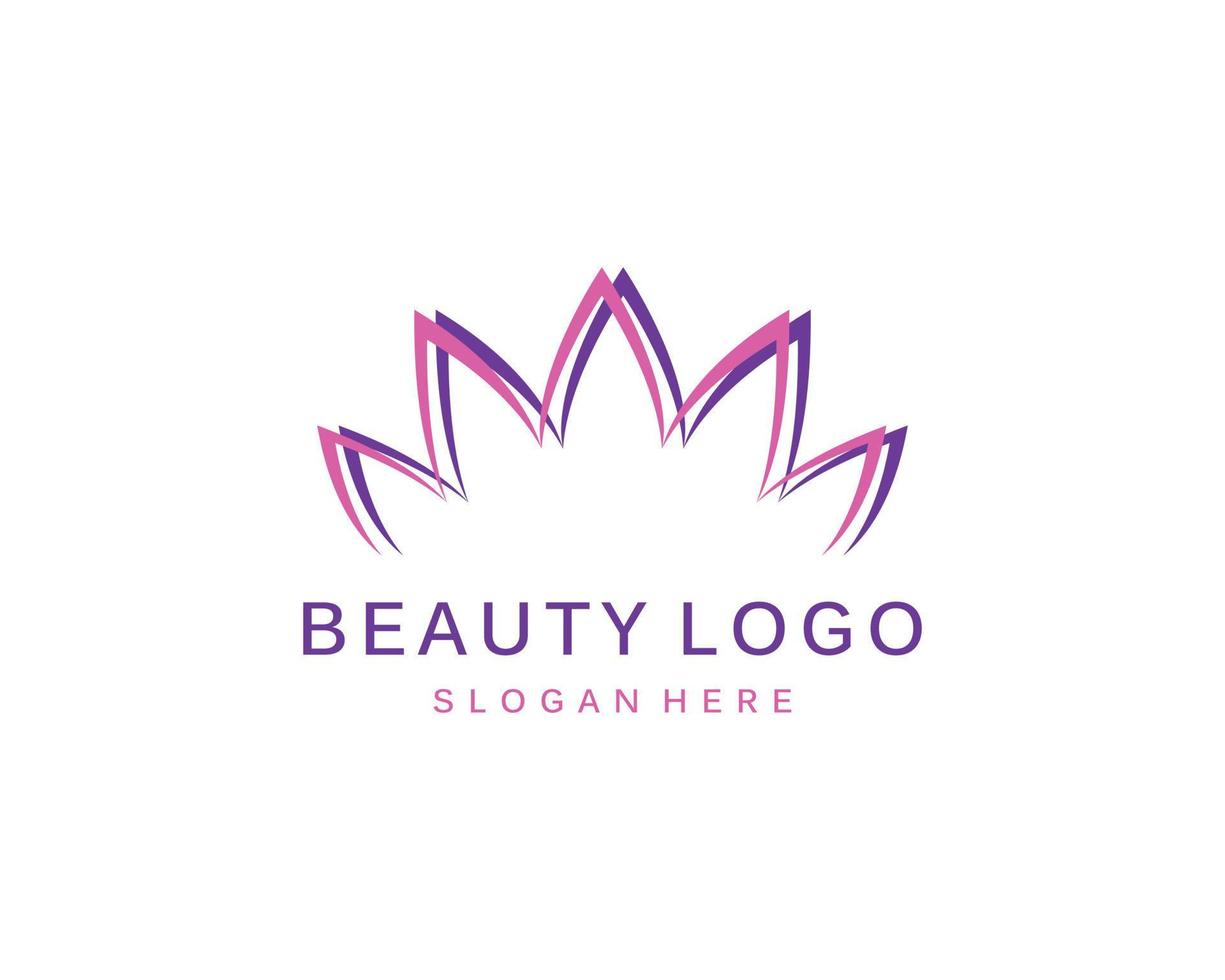 Lotus flower logo. Vector design template of lotus icons on dark and pink background in flat and outline style with golden effect for eco, beauty, spa, yoga, medical companies.
