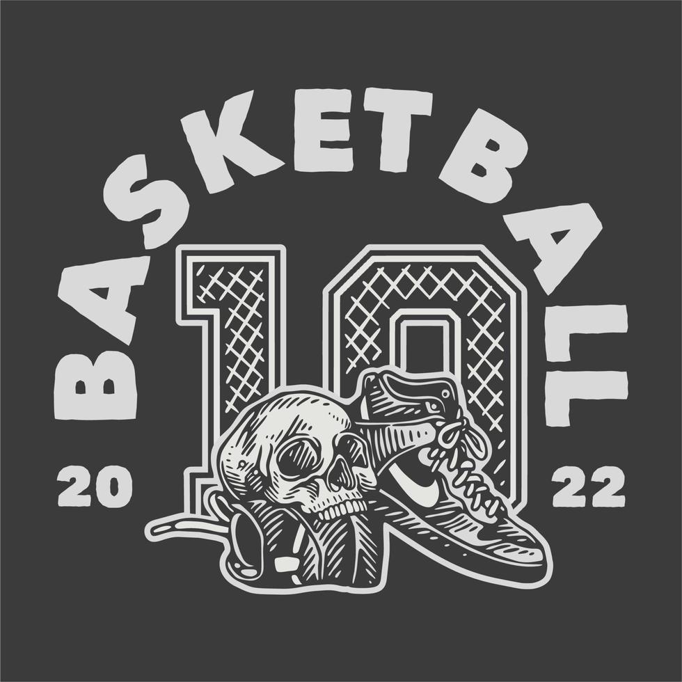vintage slogan typography basketball for t shirt design vector