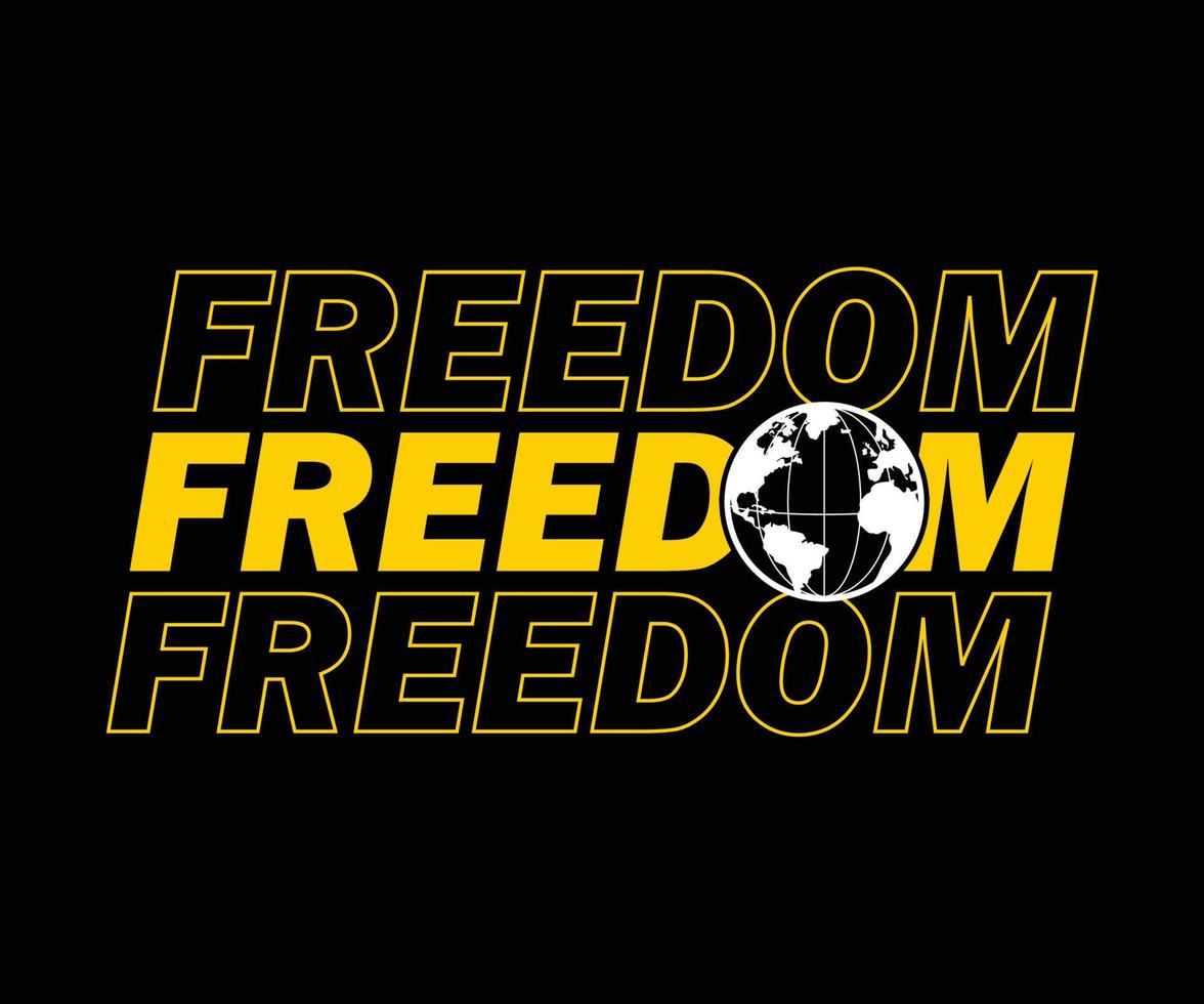 Futuristic illustration of freedomt shirt design, vector graphic, typographic poster or tshirts street wear and Urban style