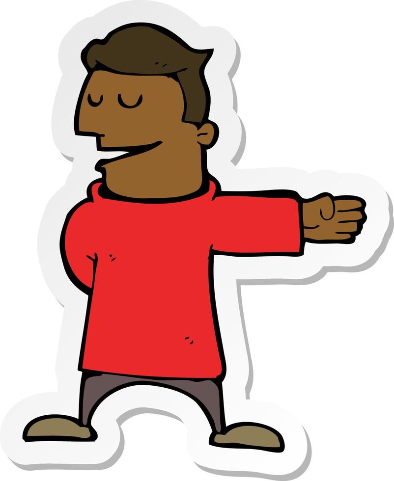 sticker of a cartoon man gesturing direction vector
