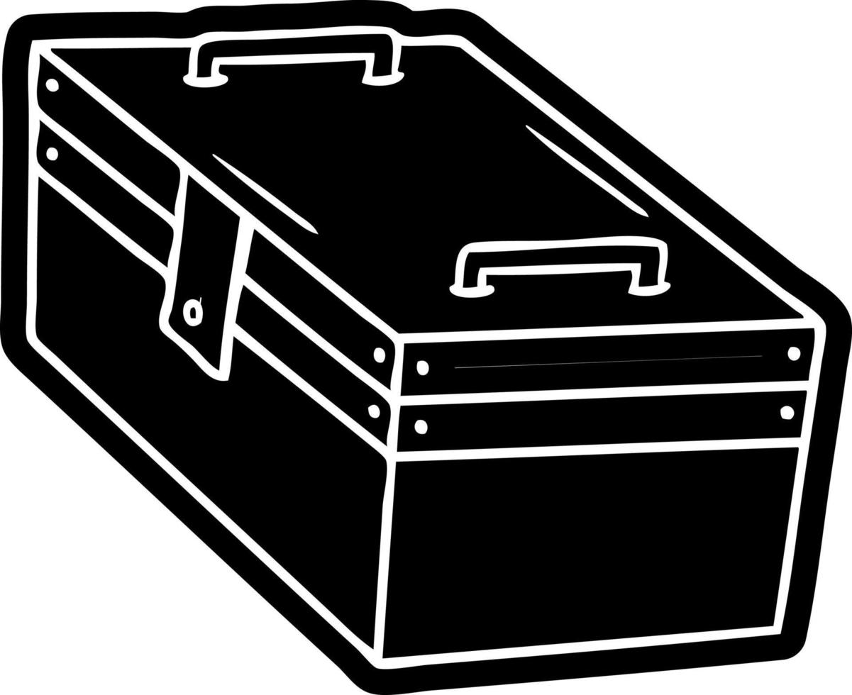 caricatura, icono, dibujo, de, un, metal, caja de herramientas vector