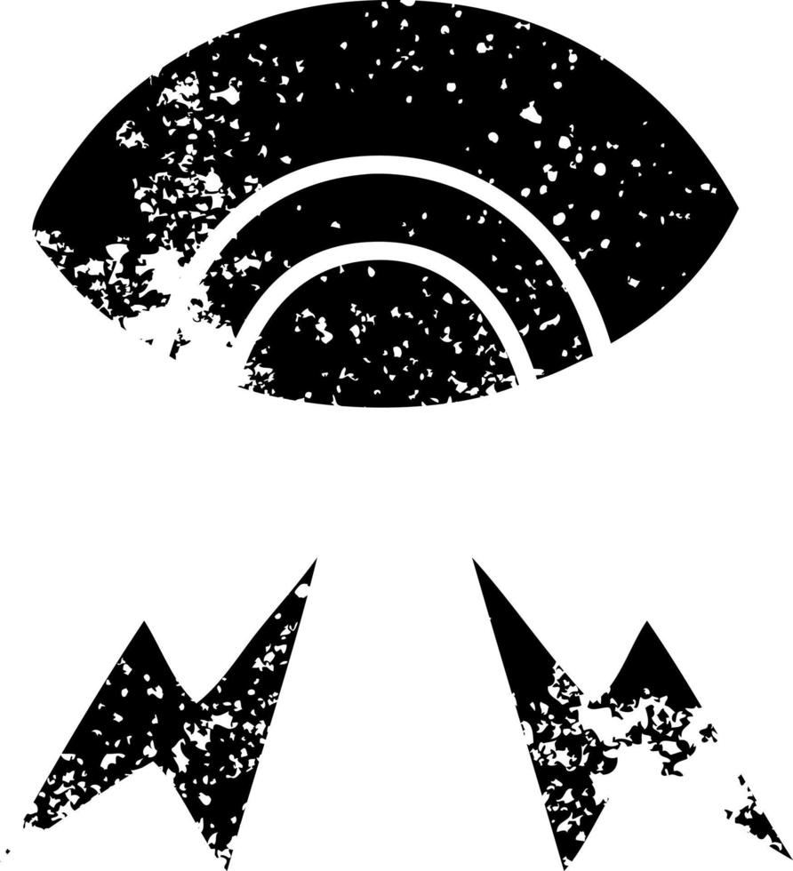 distressed symbol mystic eye vector