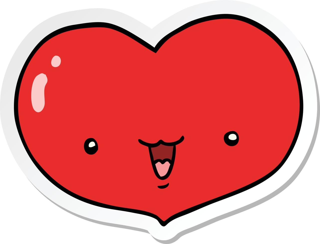 sticker of a cartoon love heart character vector
