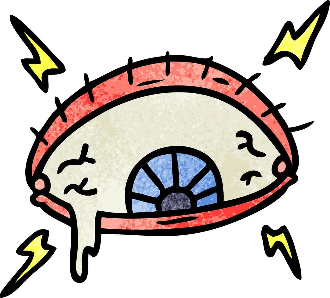 textured cartoon doodle of an enraged eye vector