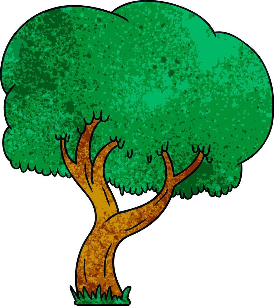garabato de dibujos animados texturizados de un árbol de verano vector