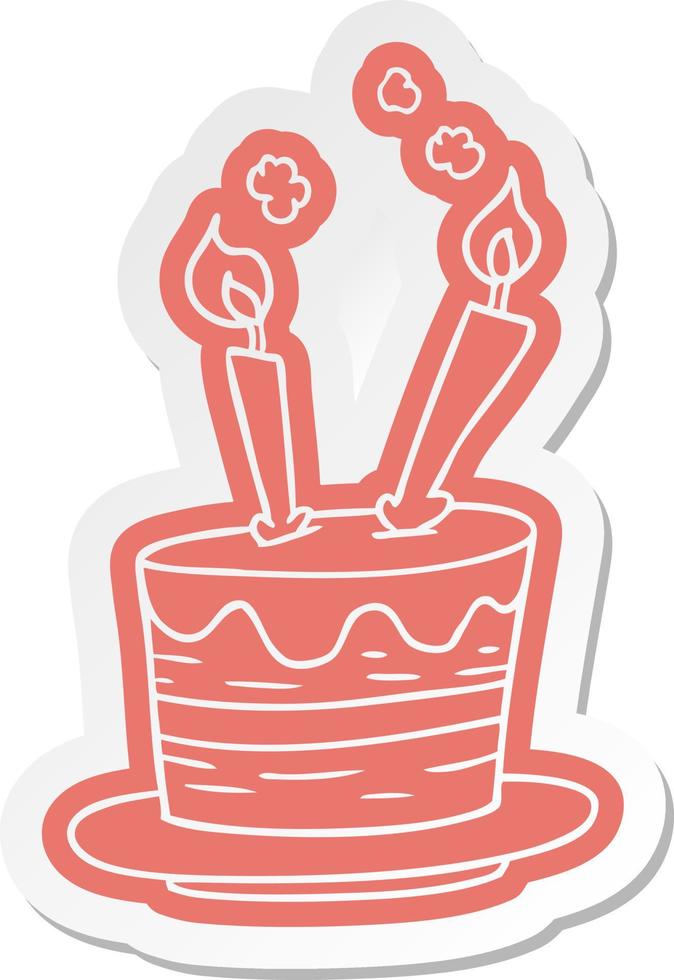 cartoon sticker of a birthday cake vector