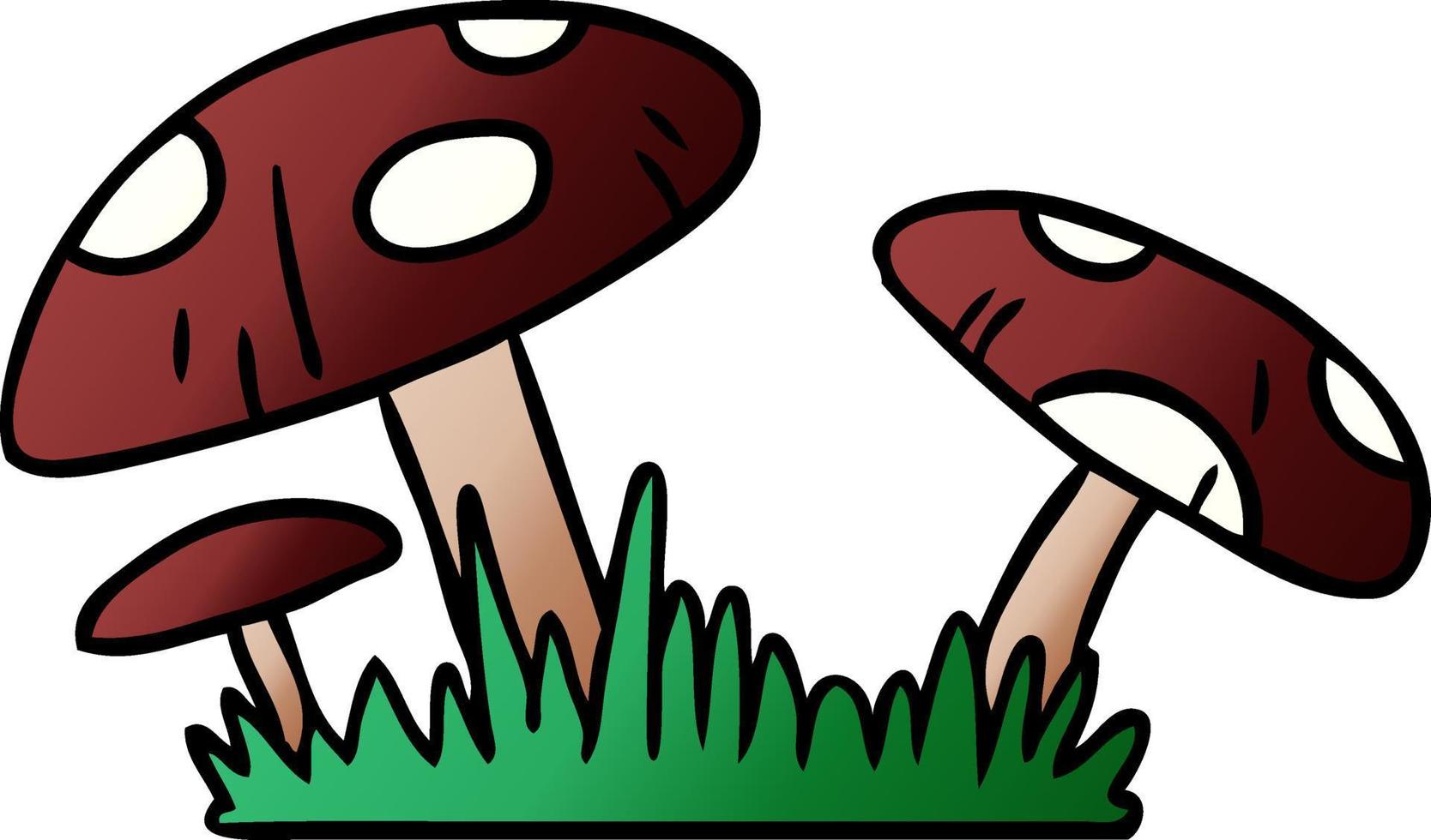 gradient cartoon doodle of a toad stool vector