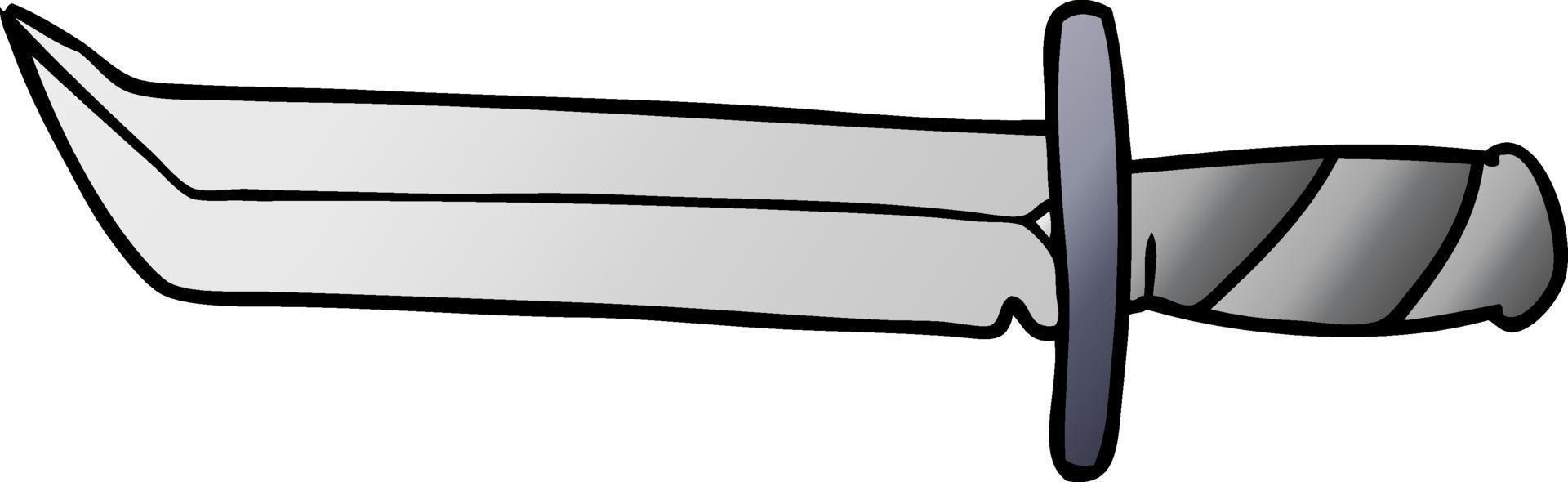 gradient cartoon doodle of a short dagger vector