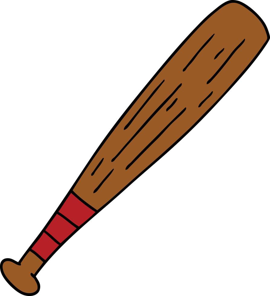 cartoon doodle of a baseball bat vector