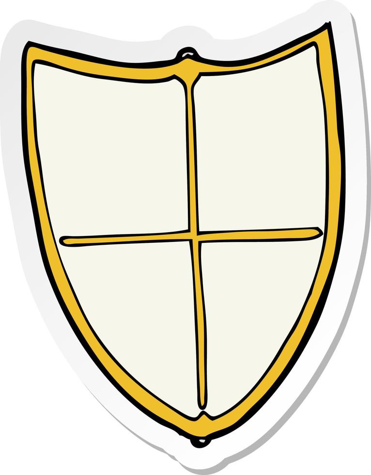 sticker of a cartoon heraldic shield vector