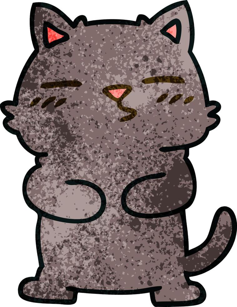 peculiar gato de dibujos animados dibujados a mano vector