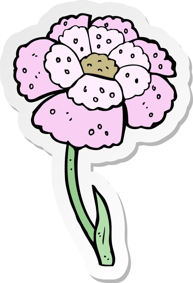 sticker of a cartoon flower vector