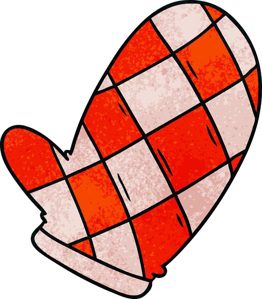 textured cartoon doodle of an oven glove vector