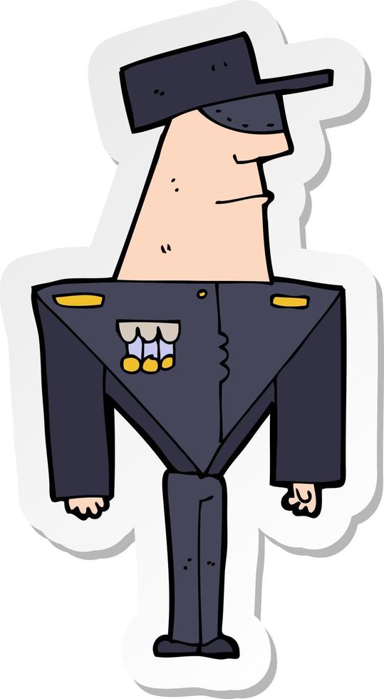 sticker of a cartoon guard vector