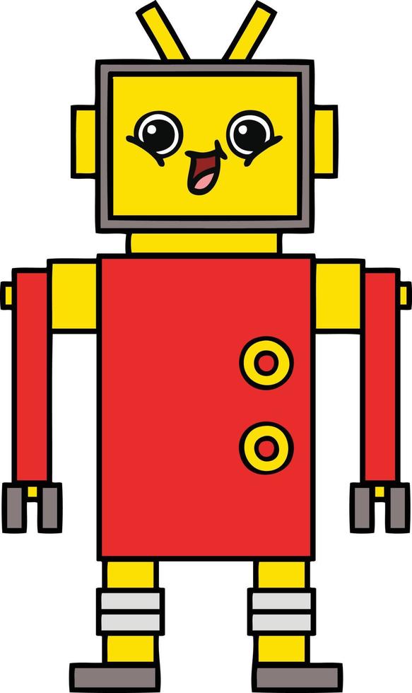 cute cartoon robot vector
